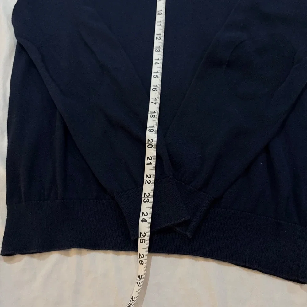 Lacoste Mens Navy Blue V-Neck Cotton‎ Sweater Elbow Patches AH7894 Size L FR 5